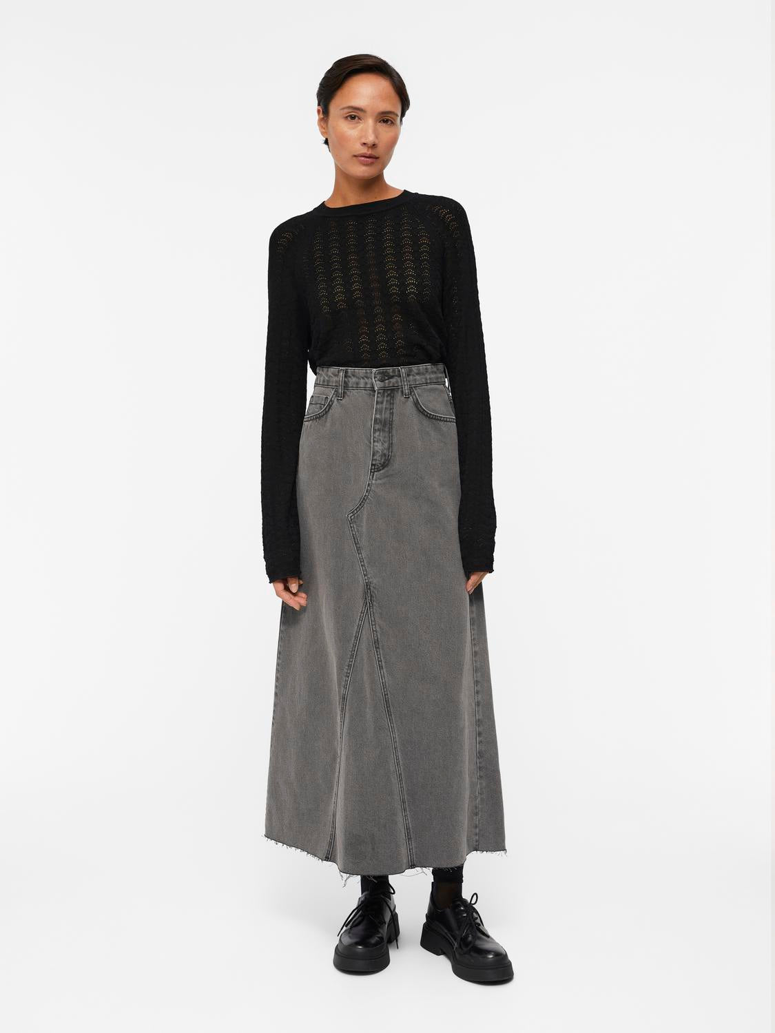 OBJHARLOW Skirt - Grey Denim